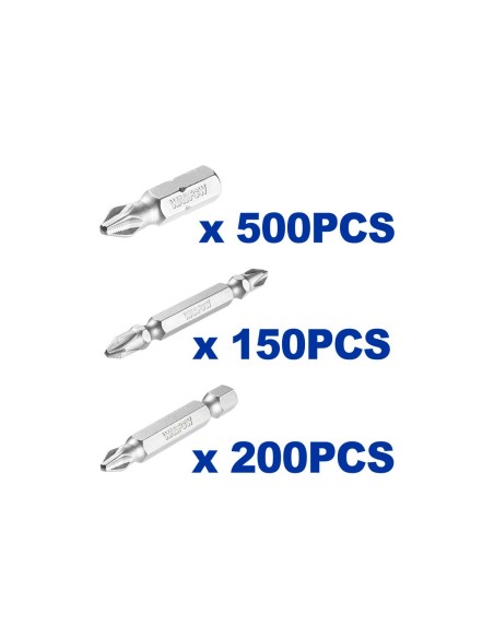 WADFOW 500pcs Magnetic Screwdriver Bits PH2 25mm Cr-V Steel