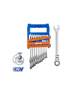 Conjunto de chaves combinadas flexíveis WADFOW 12 peças Cr-Mo 8-19mm