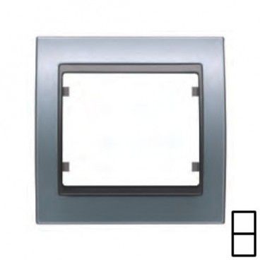 Moldura 2 elementos verticais ALUMÍNIO PRUSSIA BJC Mega 22102-AP