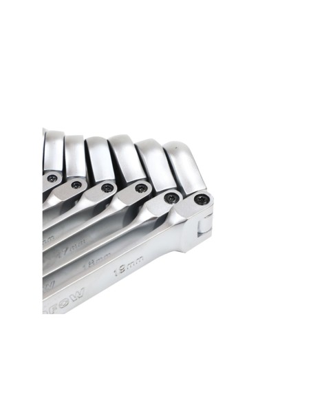 Conjunto de chaves combinadas flexíveis WADFOW 12 peças Cr-Mo 8-19mm