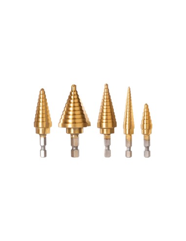 Wadfow 5-Piece Step Drill Bit Set with...