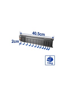 Wadfow Wall Storage Set with Multi-Purpose Rails and Hooks 2
