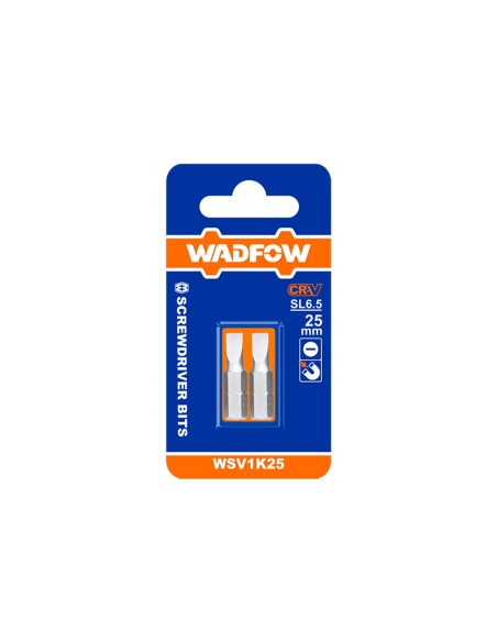 2-piece Flat Bit Set WADFOW SL4.0x0.5mm 25mm CR-V Steel