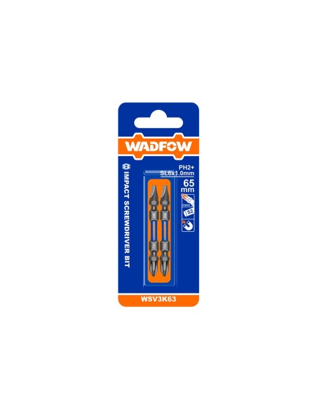 Wadfow 2-Piece Impact Driver Bit Set PH2 and SL6 65mm