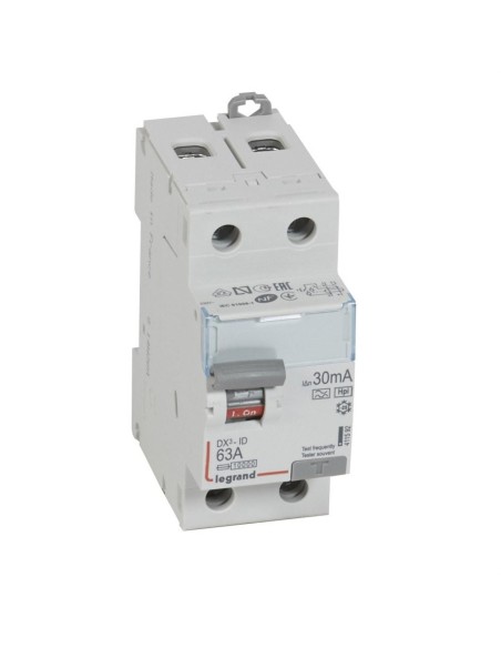 Differential switch 2P 63A 30mA DIN rail