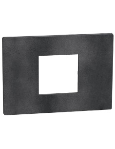 Placca Light Now 2 moduli centrati nero opaco
