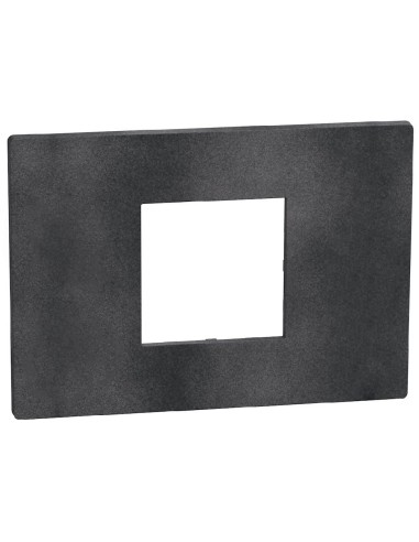 Plaque Light Now 2 modules centrés noir mat