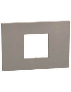Light Now 2-module centered plate, Stone grey finish