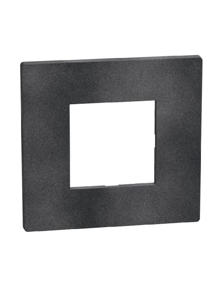 Placca Light Now 2 moduli nero opaco RAL 9004