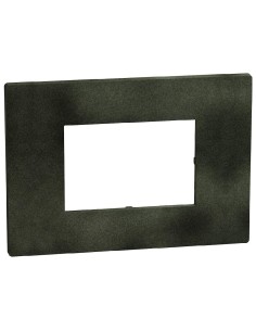 Placca Light Now 3 moduli Dark Green opaco