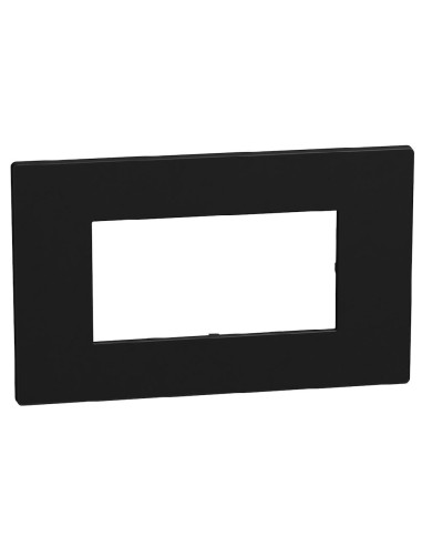 Placca Light Now 4 moduli nero opaco RAL 9011