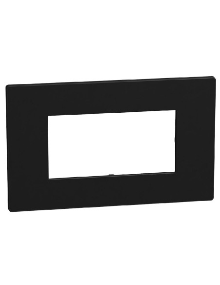 Placca Light Now 4 moduli nero opaco RAL 9011