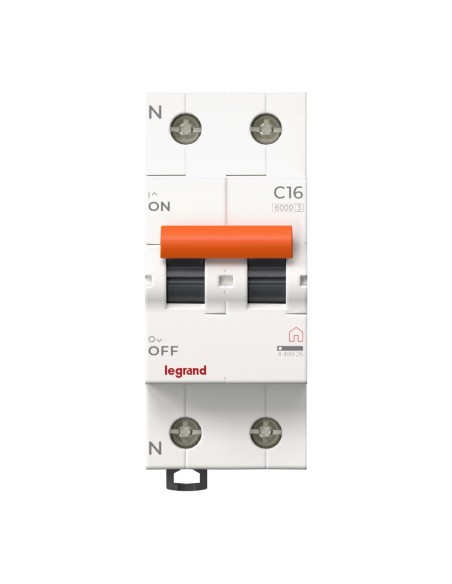 Circuit Breaker 1P+N 16A C Curve 2 Modules
