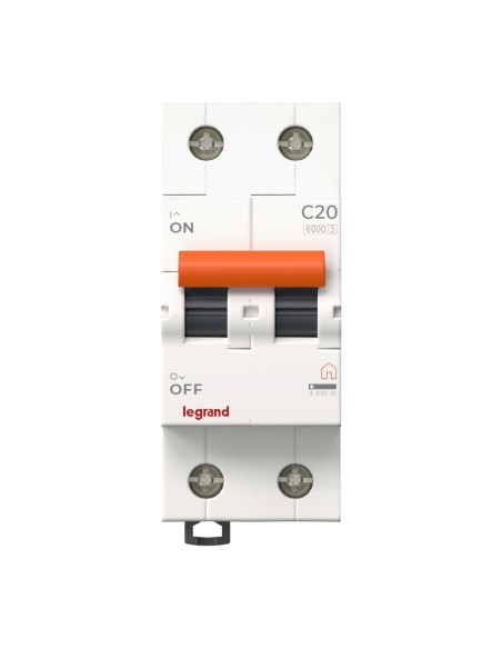 Interruttore magnetotermico 2P 20A curva C 230V 2 moduli