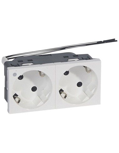 Base de prise multiple Mosaic 2x2P+T 4 modules blanc