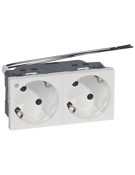 Base de prise multiple Mosaic 2x2P+T 4 modules blanc