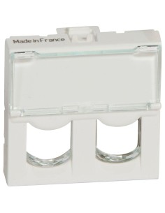 Mosaic RJ45 Adapter 2 Modules UTP White