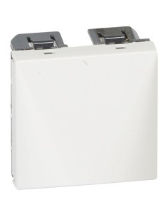 Sortie de câbles Mosaic 2 modules blanc avec maintien