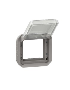 Modularer Plexo-Adapter Mosaic 2 Module grau mit Abdeckung
