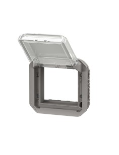 Mosaic modular plexo adapter 2 modules grey with cover 2