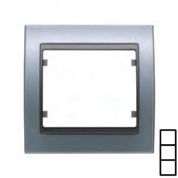 Moldura 3 elementos verticais ALUMÍNIO PRUSSIA BJC Mega 22103-AP