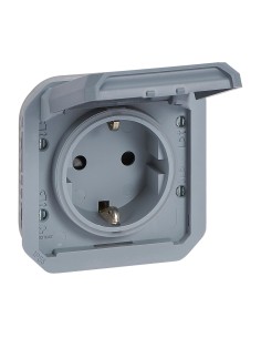Plexo IP55 2P+T 16A Grey Modular Socket Outlet conexión por tornillos
