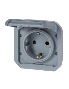 Base de tomada modular Plexo IP55 2P+T 16A cinza conexión por tornillos 2