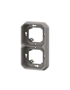 Cornice da incasso Plexo modulare grigia 2 moduli 2