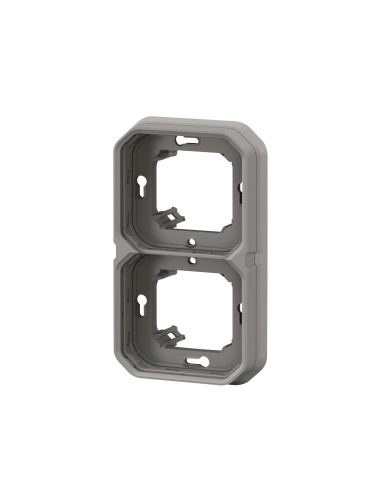 Cadre encastrable Plexo modulaire gris 2 modules