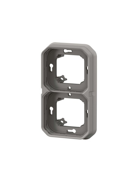 Cadre encastrable Plexo modulaire gris 2 modules