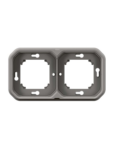 Cadre encastrable Plexo modulaire gris 2 modules