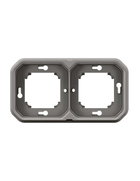 Einbaurahmen Plexo modular grau 2 Module