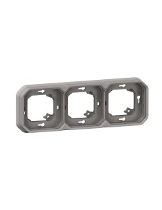 Eingebauter Rahmen Plexo modular grau 3 Module horizontal oder vertikal