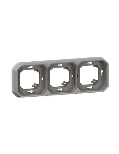 Eingebauter Rahmen Plexo modular grau 3 Module horizontal oder vertikal