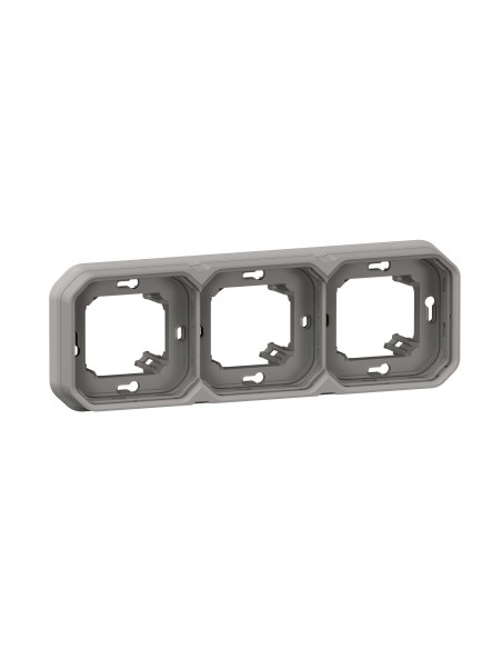 Eingebauter Rahmen Plexo modular grau 3 Module horizontal oder vertikal