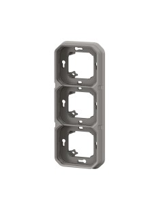 Eingebauter Rahmen Plexo modular grau 3 Module horizontal oder vertikal 2