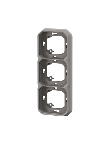 Eingebauter Rahmen Plexo modular grau 3 Module horizontal oder vertikal