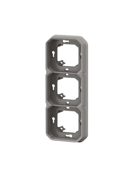 Eingebauter Rahmen Plexo modular grau 3 Module horizontal oder vertikal