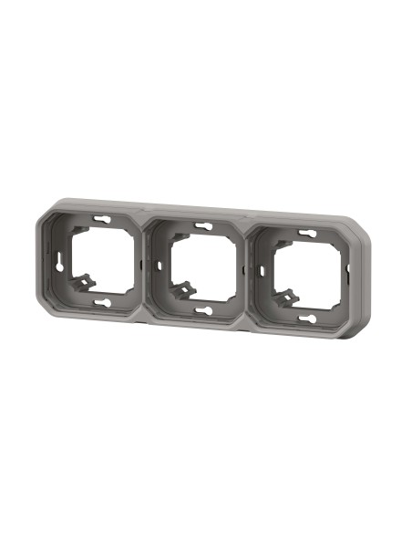 Eingebauter Rahmen Plexo modular grau 3 Module horizontal oder vertikal