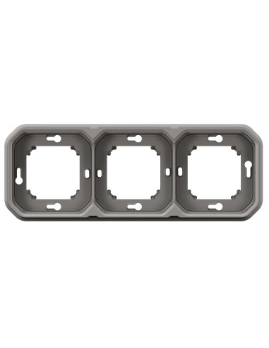 Cadre encastrable Plexo modulaire gris 3 modules horizontal ou vertical