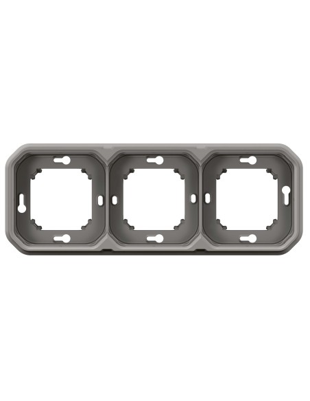 Cadre encastrable Plexo modulaire gris 3 modules horizontal ou vertical