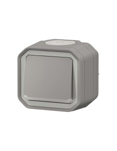 Plexo monobloc surface-mounted illuminated switch, grey, 10AX 2