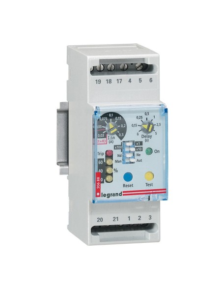Relais différentiel réglable triphasé 30-30000 mA