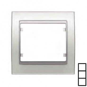 Moldura 3 elementos verticais SATIN WHITE BJC Mega 22103-BS
