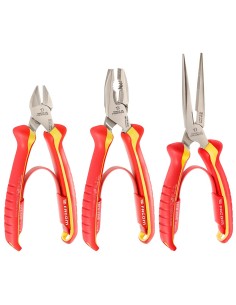 Set 3 pinze isolate VDE 1000 V presa morbida