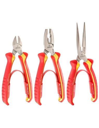 Set 3 pinze isolate VDE 1000 V presa morbida