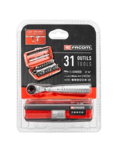 Chave de catraca e bits 1/4 pol, 31 peças