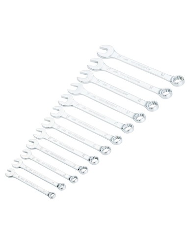 Jogo 12 chaves combinadas slim 8-19 mm com suporte