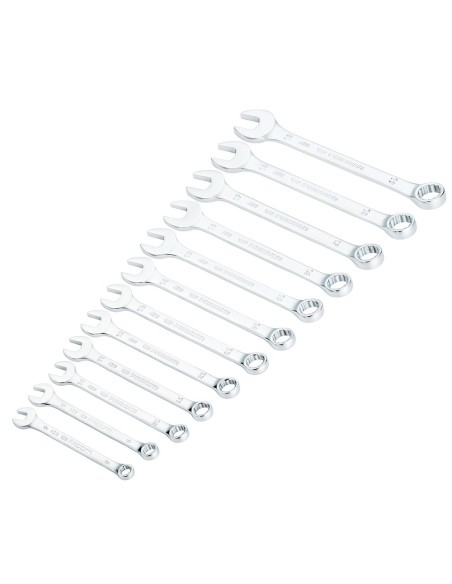 Jogo 12 chaves combinadas slim 8-19 mm com suporte