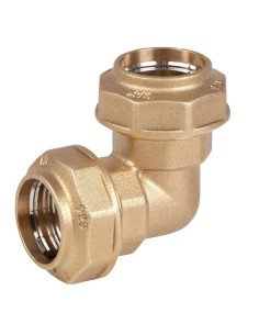 Racor L elbow coupling PE32xPE32 forged brass